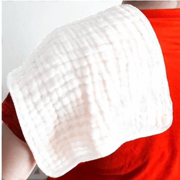 Muslin Burp Cloths 4 Pack Large 20" by 10" 100% Cotton 6 Layers Extra Absorbent - Picture 5 of 6